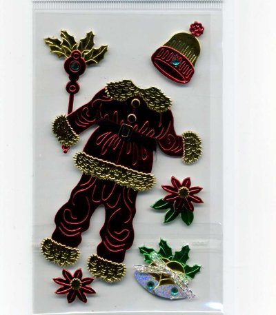 Christmas Foil Stickers - Santa Clothing (FX168)